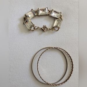 Express Gold and Silver Crystal Bracelet Set